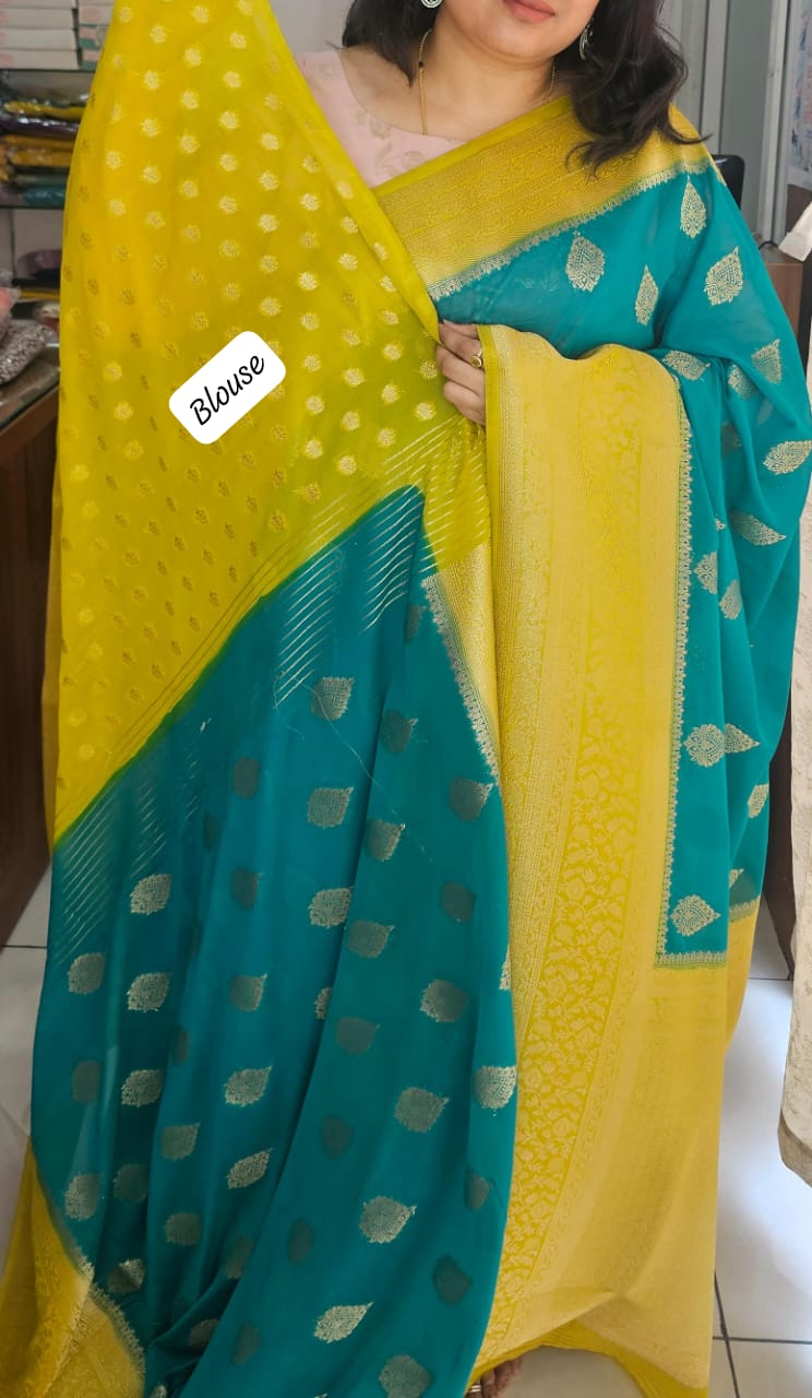 Italian Georgette Saree 2 Butta Design
