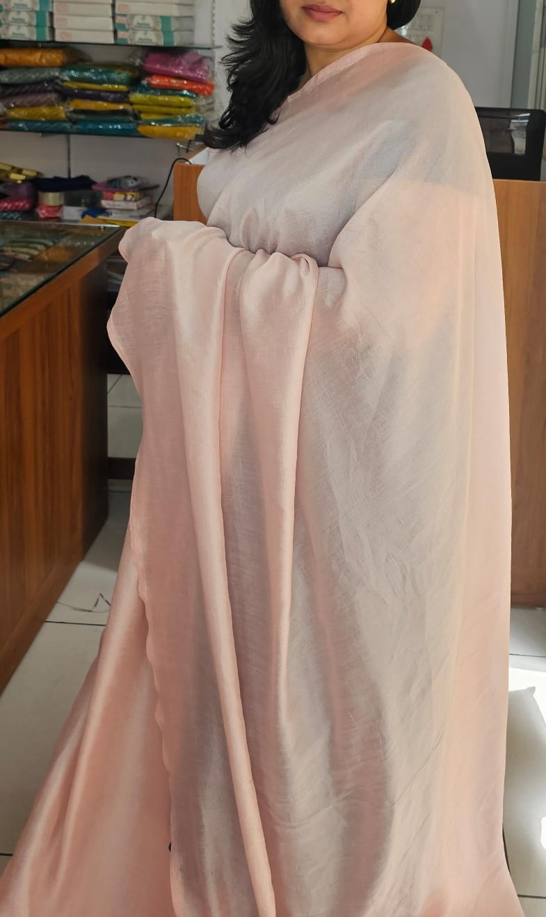 Plain saree 3 light pink