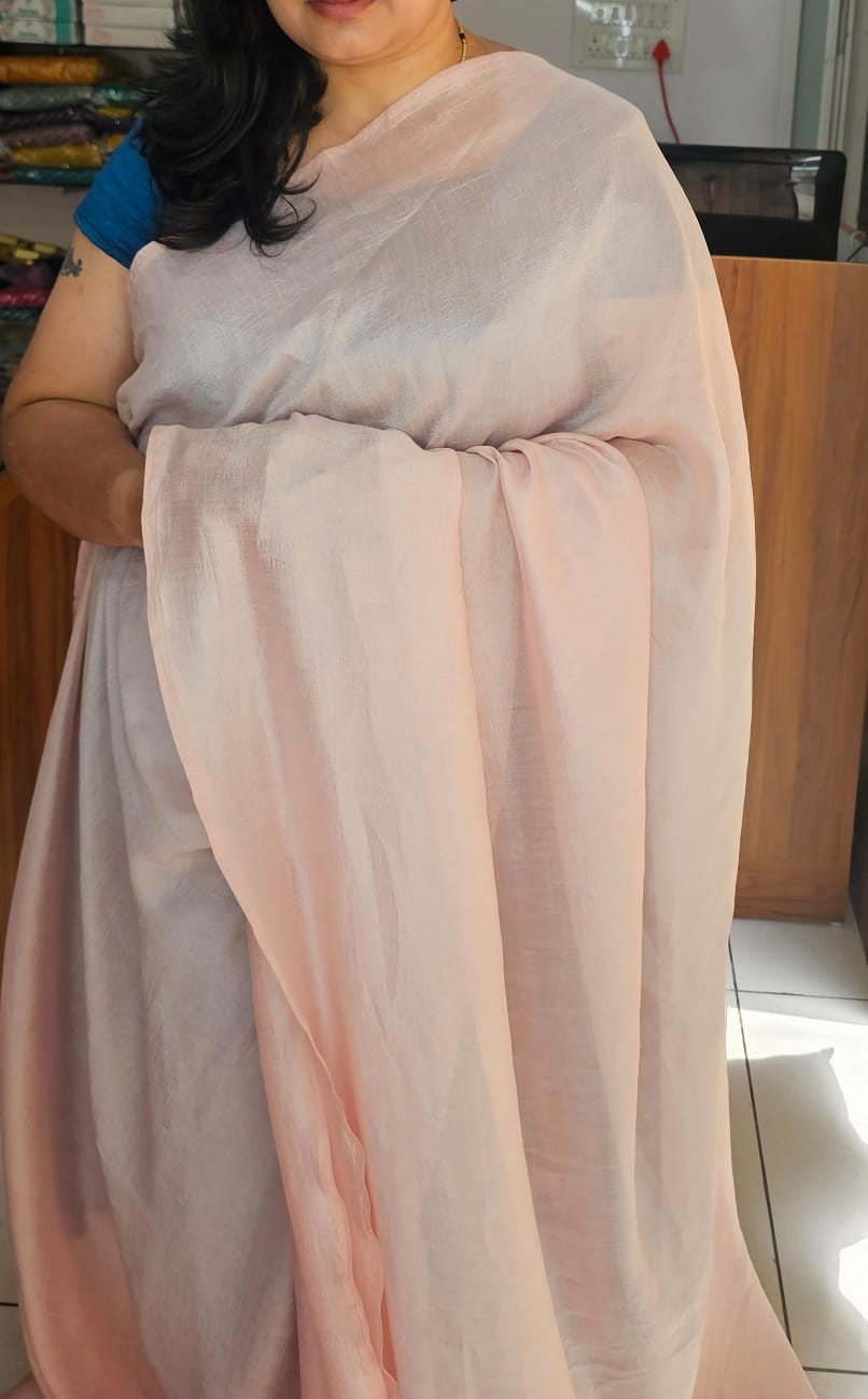 Plain saree 3 light pink