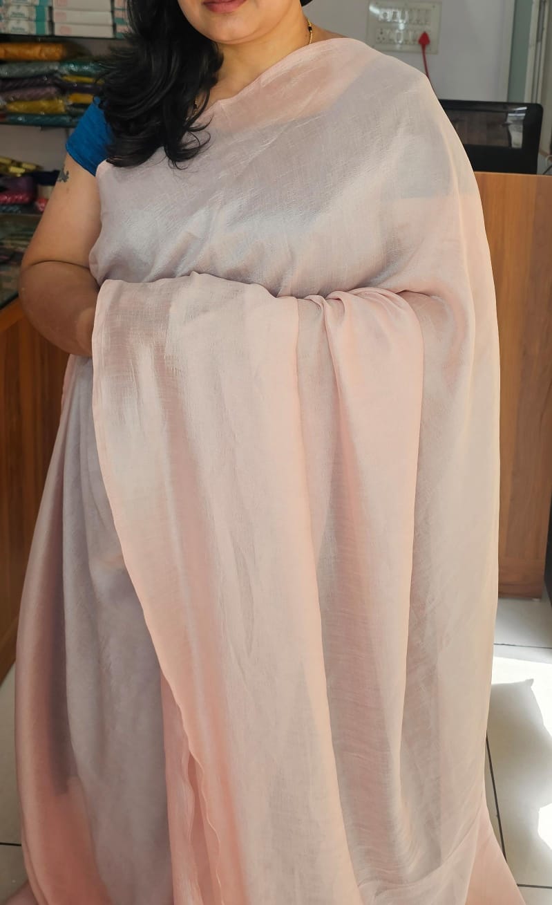 Plain saree 3 light pink