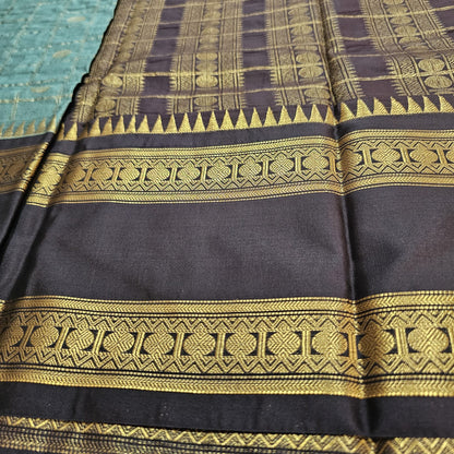 Butta Soft Silk Saree 5 LightColor&Chocolate brown