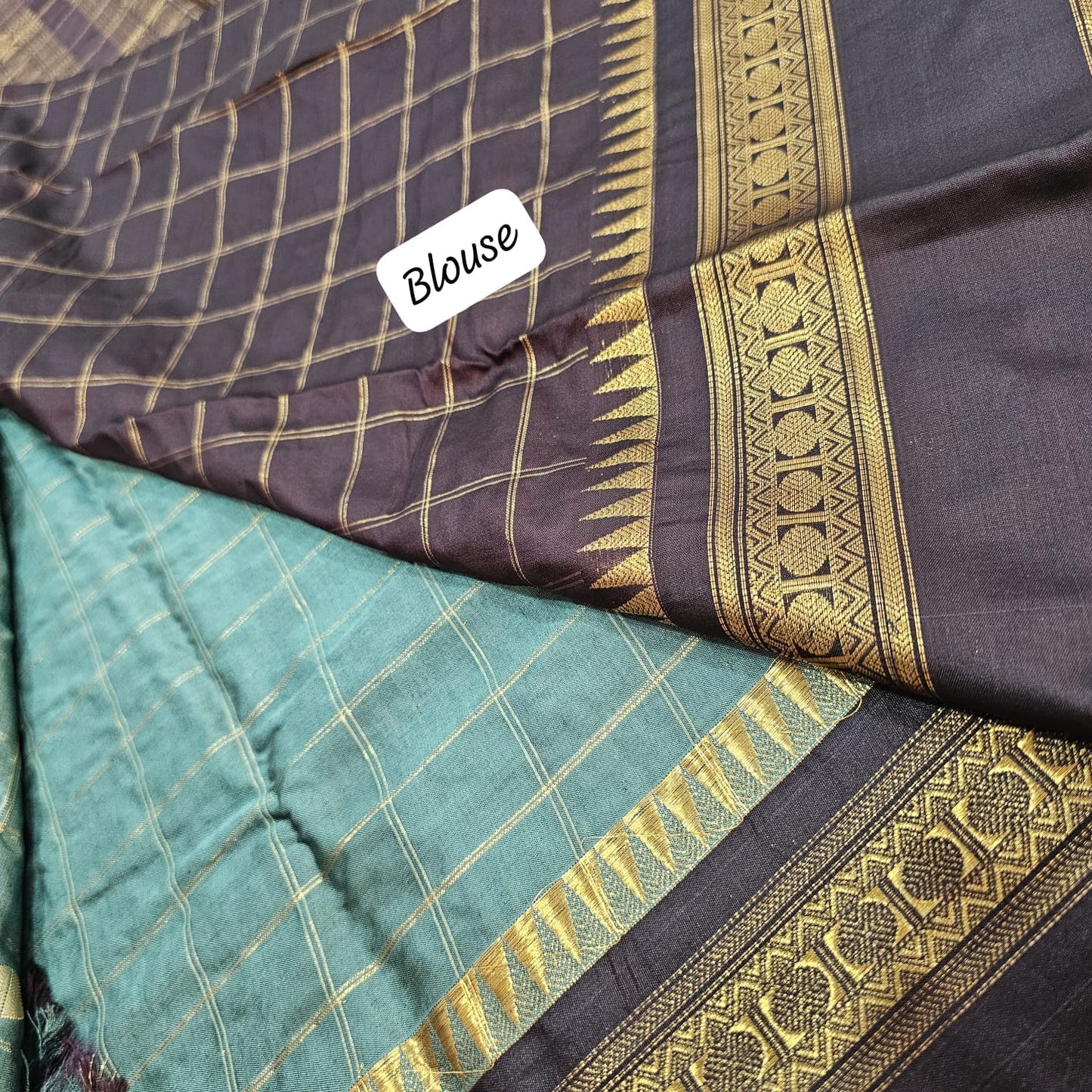 Butta Soft Silk Saree 5 LightColor&Chocolate brown