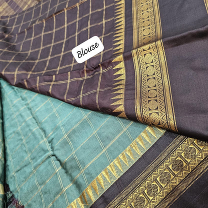 Butta Soft Silk Saree 5 LightColor&Chocolate brown