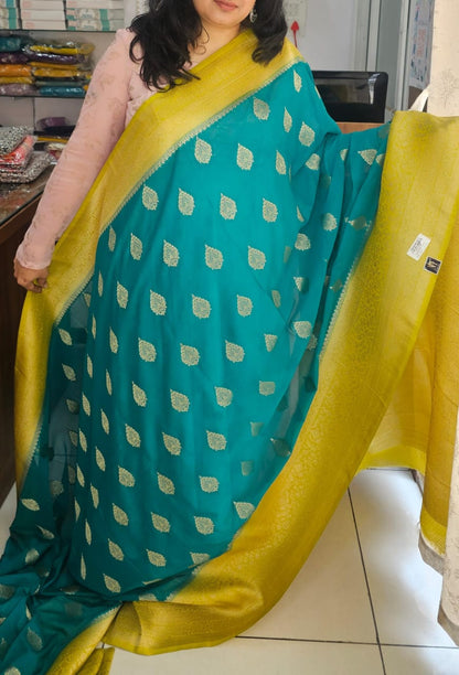 Italian Georgette Saree 2 Butta Design