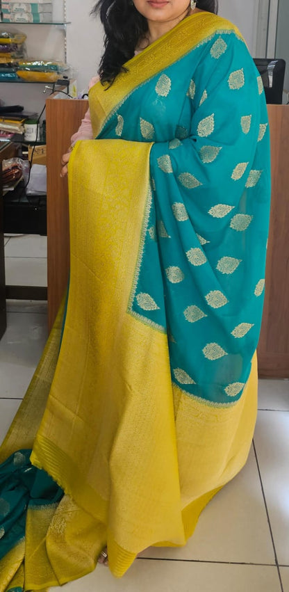Italian Georgette Saree 2 Butta Design