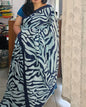 Navy blue half plain Mul cotton saree