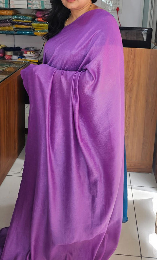 Plain saree 1 purple