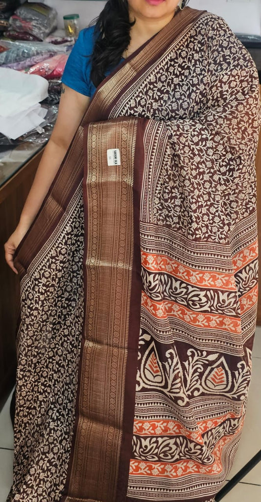 Soft Tissue Saree B/W